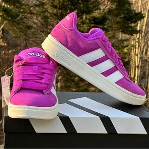 Adidas Grand Court Alpha Pink Purple Low Casual Sneaker Womens 8 Youth 6.5Y NEW